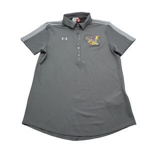 LSUE Tigers Shirt Womens M Gray Polo Under Armour Basketball Casual NWT!